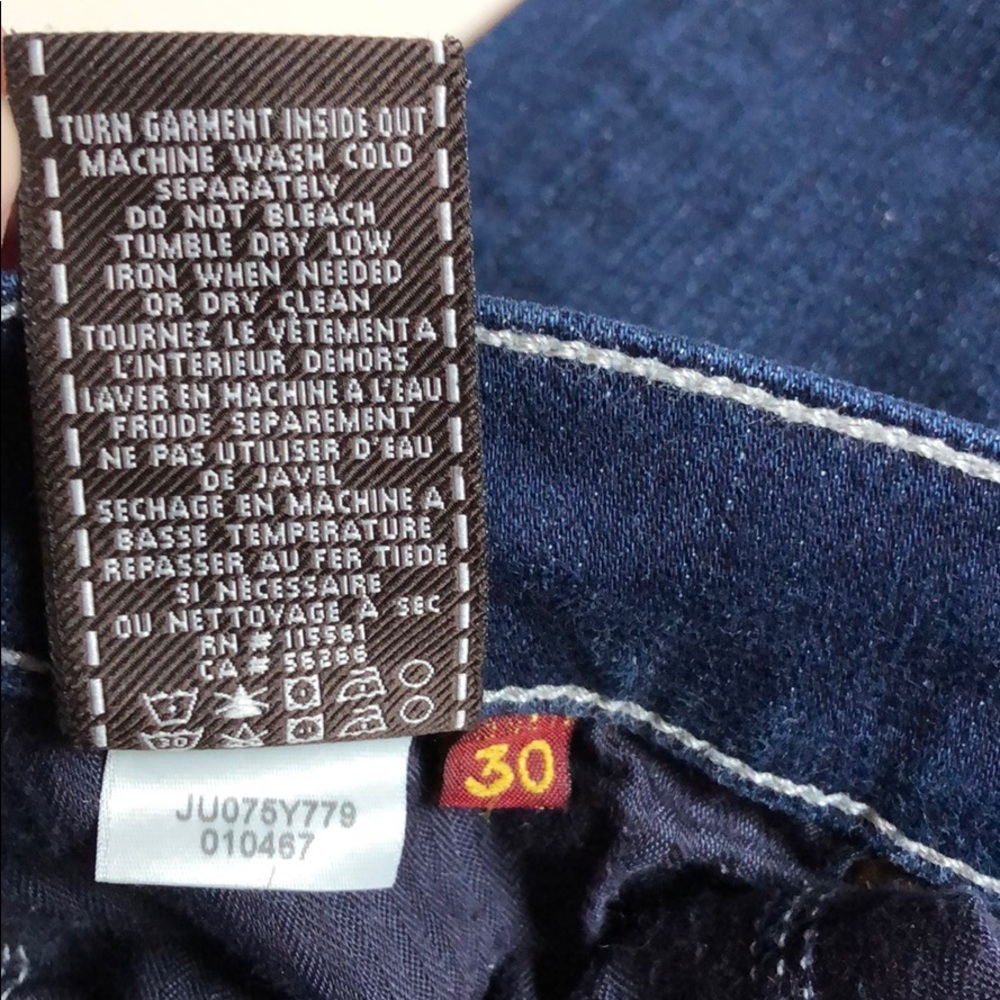 7 For All Mankind Women’s Boot Cut Jeans Dark Blue 30 Low Rise long 7FAMK - Picture 13 of 14
